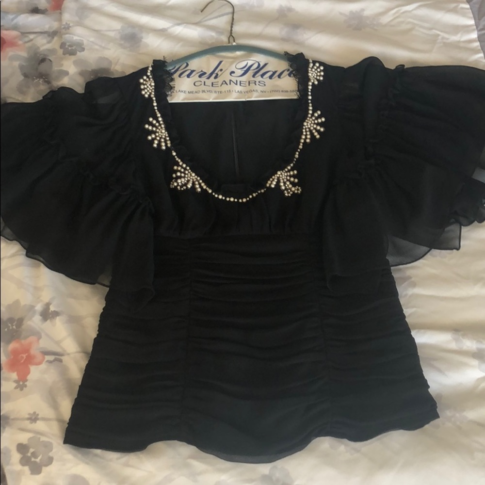 BLACK NANETTE LEPORE BLOUSE